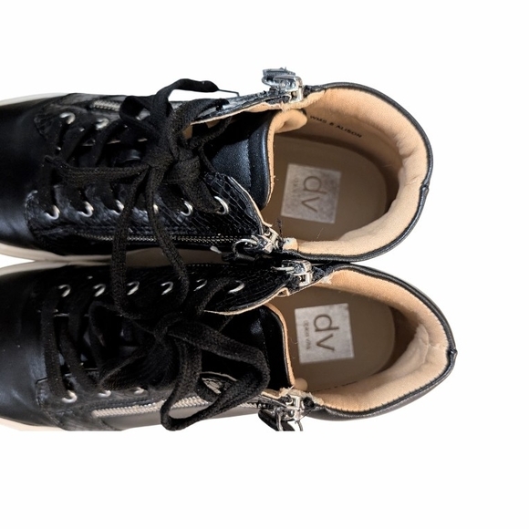 DV by Dolce Vita Alison Black Snake Embossed High Top Sneakers - Size 8 - Picture 5 of 6